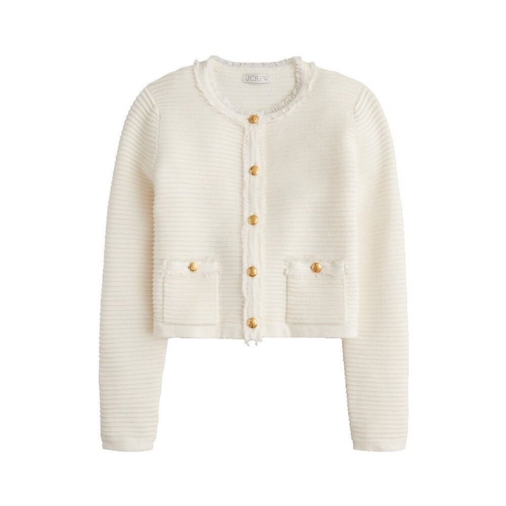 J. Crew Emilie sweater jacket in textured cotton blend XL
